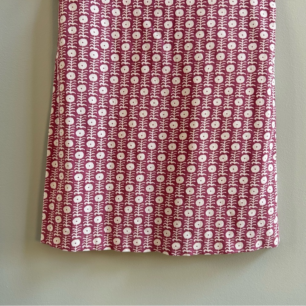 Elephantito Pink and White Short Sleeve Corduroy Floral Dress with Bow, Size 8 - Picture 3 of 7